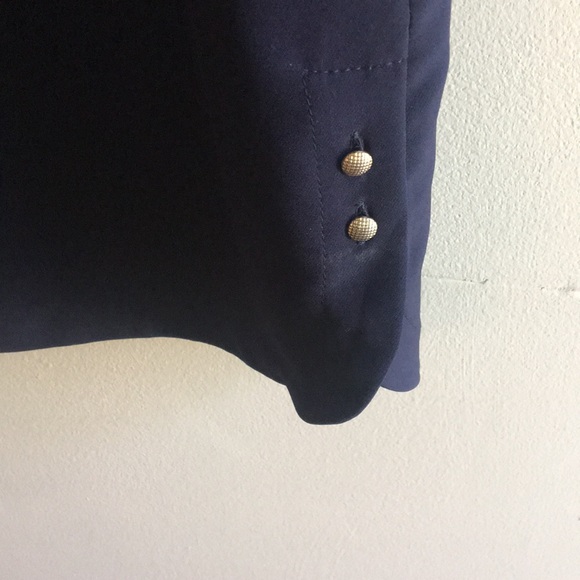 Zara Navy Ruffle cap sleeve Dress - Picture 4 of 6